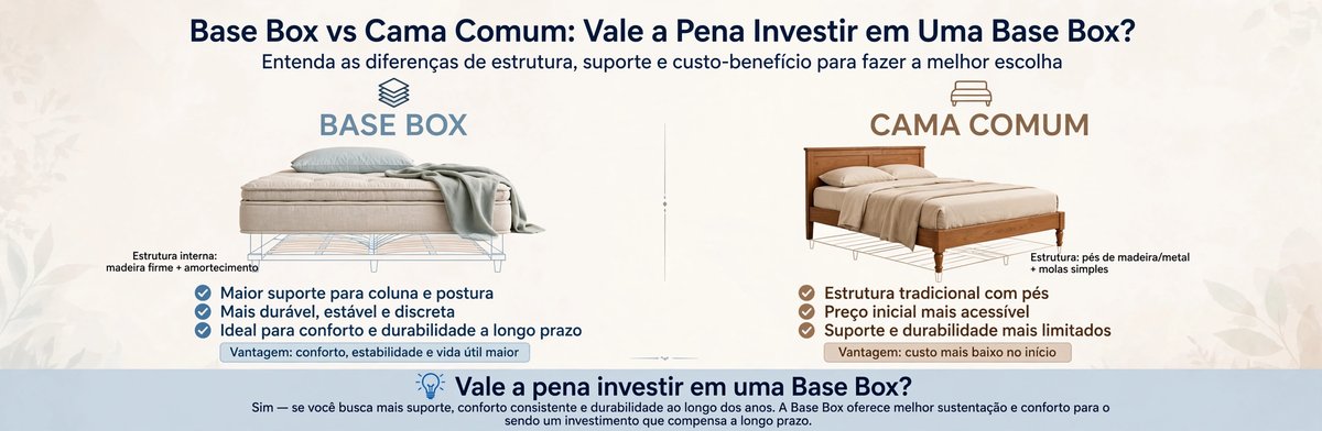 Base box vs cama comum: comparativo completo - Colchões Pegue no Sono