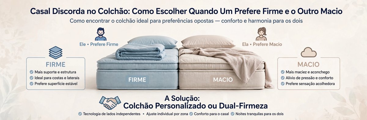 Casal discorda no colchão: como escolher firmeza para os dois - Colchões Pegue no Sono