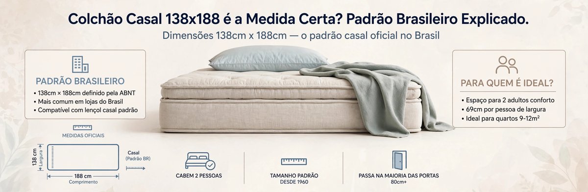 Colchão casal 138x188 - padrão brasileiro - Colchões Pegue no Sono