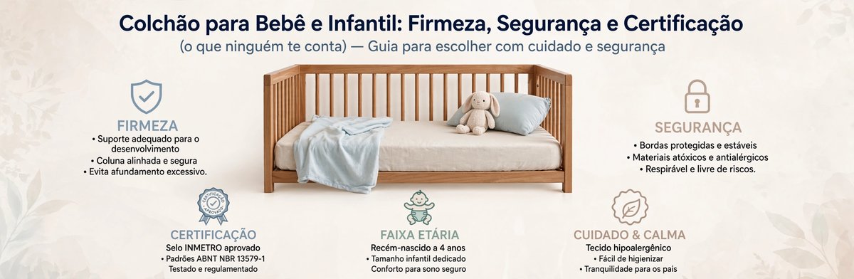 Colchão para bebê e infantil - firmeza, segurança e certificação - Colchões Pegue no Sono
