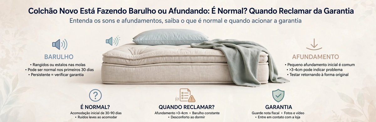 Colchão novo barulho ou afundando - quando reclamar - Colchões Pegue no Sono