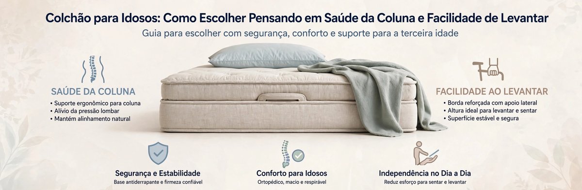 Colchão para idosos - saúde da coluna e facilidade de levantar - Colchões Pegue no Sono