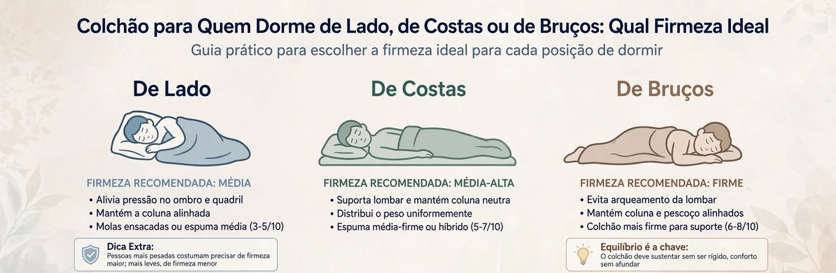 Colchão para quem dorme de lado, costas ou bruços - Colchões Pegue no Sono