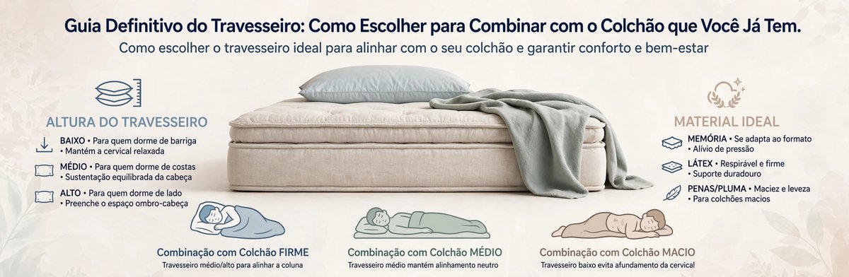 Como escolher travesseiro para combinar com colchão - Colchões Pegue no Sono