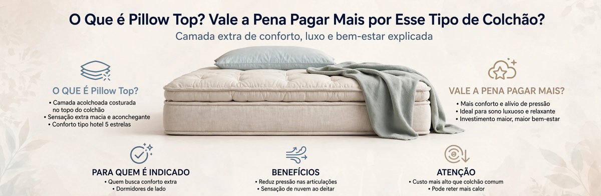 O que é pillow top: vale a pena pagar mais? Colchões Pegue no Sono